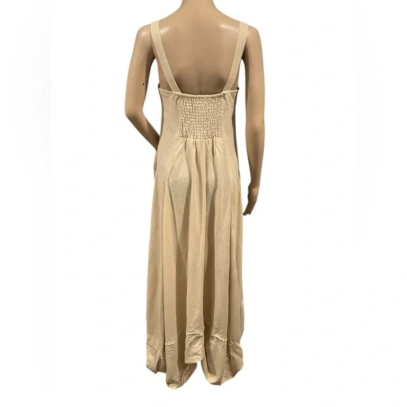 NWOT Free People What A Breeze Asymmetrical Hem Maxi Dress Button Down Boho SZ M - Picture 4 of 16